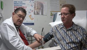 Patient with his doctor after receiving stem cell therapy