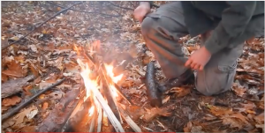 Start a fire in the rain