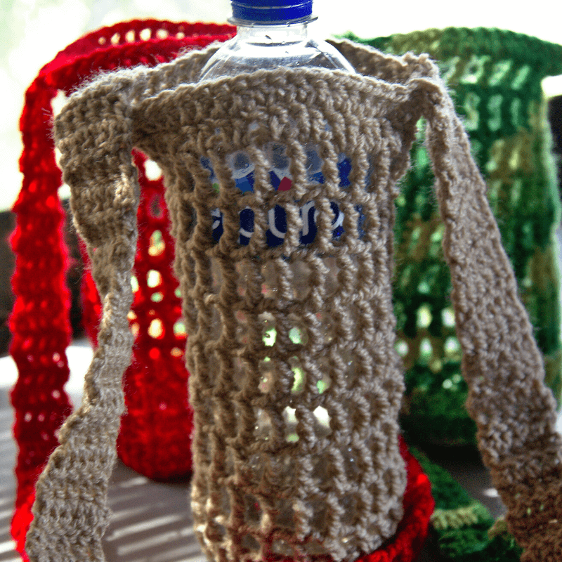 crochet water bottle holder